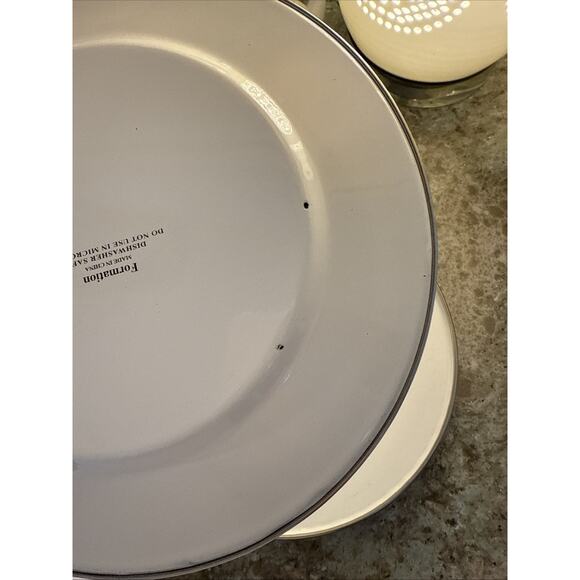 Formation White Salad Plate Farmhouse Enamelware 9” ***Set Of SIX*** - Picture 7 of 9
